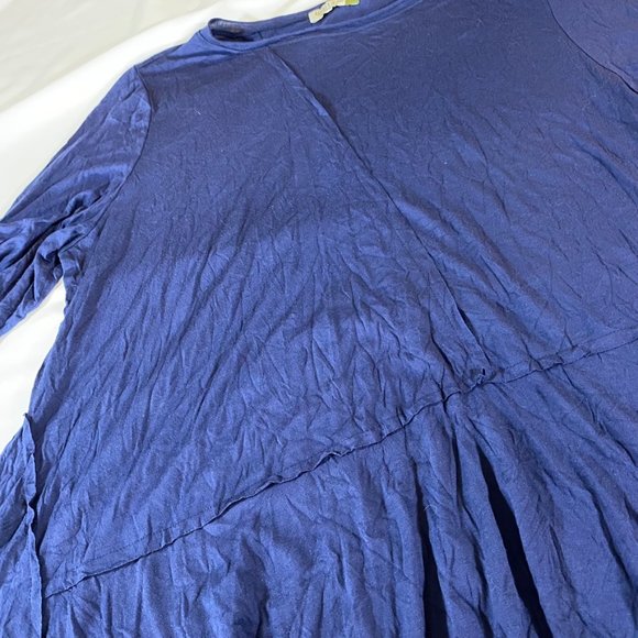 Drapey Deep purple-Blue Soft Jersey oversized top Ruched drawstring sleeves - Picture 10 of 11